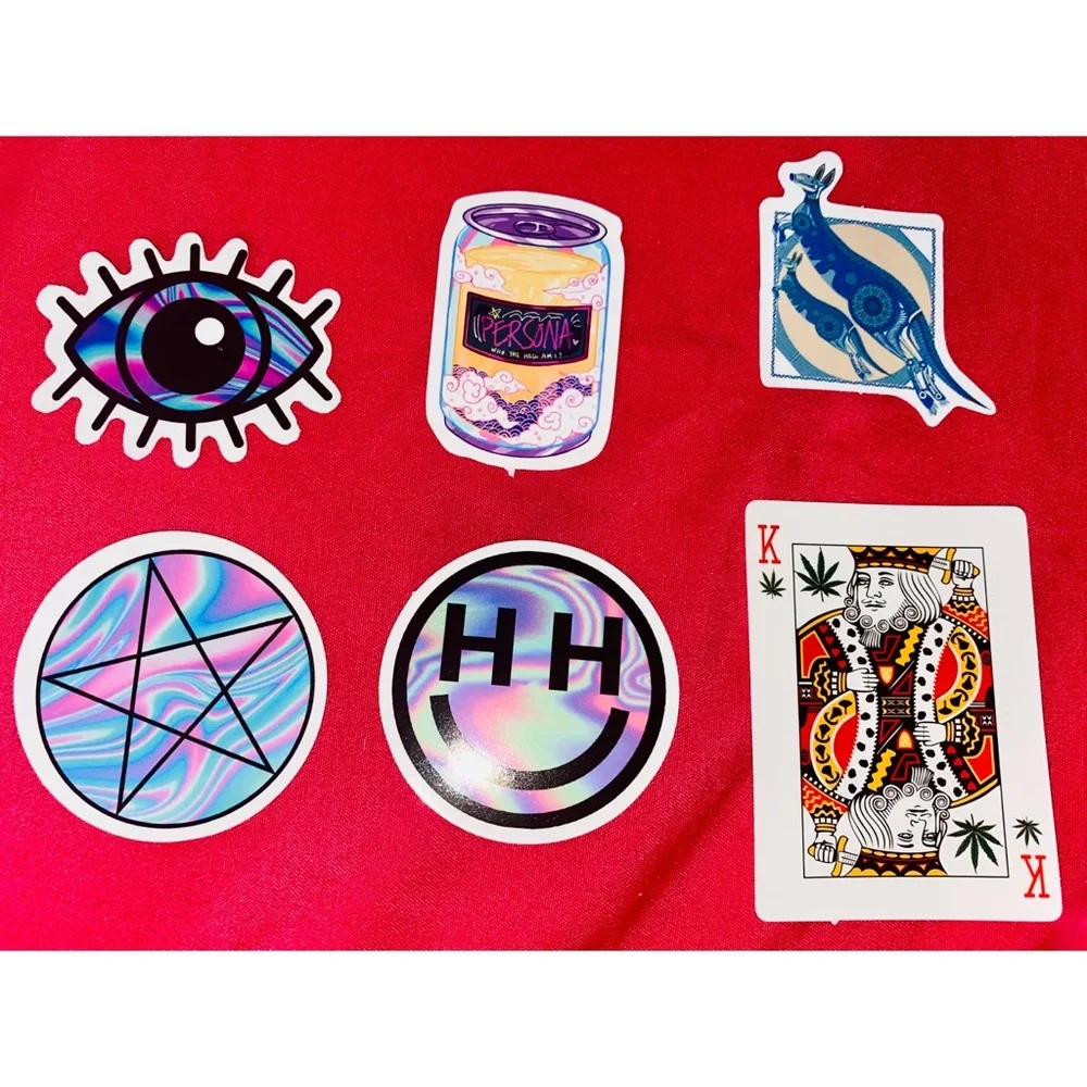 Super Cool Rave Stickers 6 Pack for Water Bottle, Laptop etc.